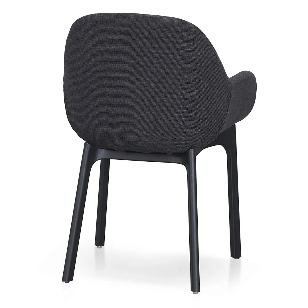 Set of 2 - Arias Fabric Dining Chair - Black