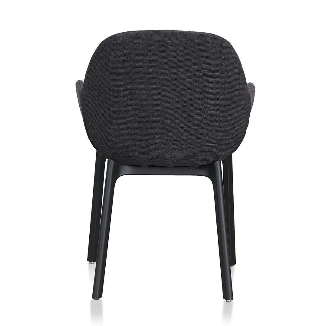 Set of 2 - Arias Fabric Dining Chair - Black