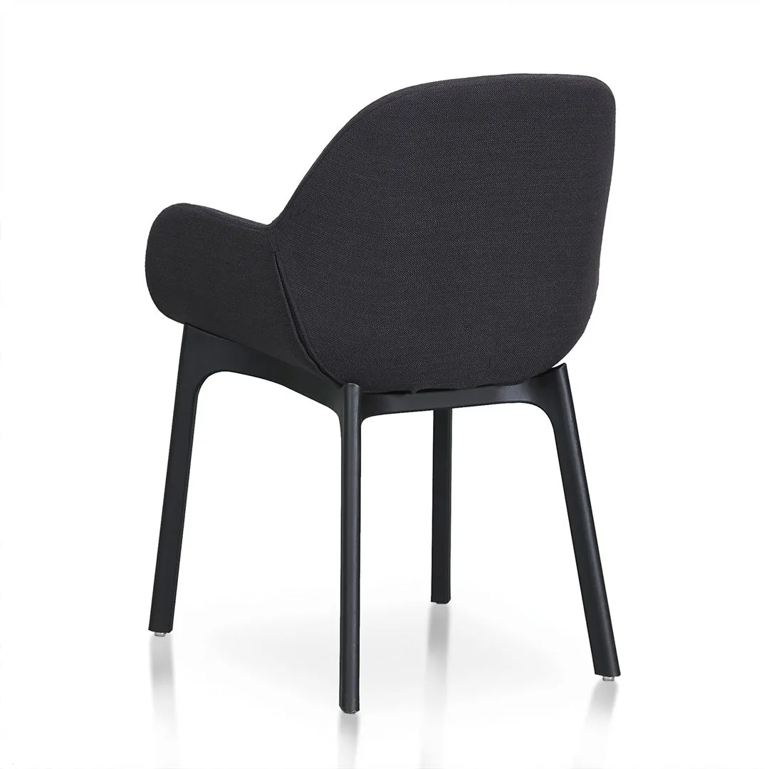 Set of 2 - Arias Fabric Dining Chair - Black