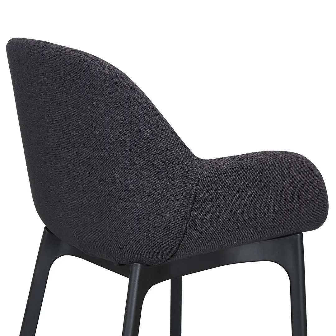 Set of 2 - Arias Fabric Dining Chair - Black