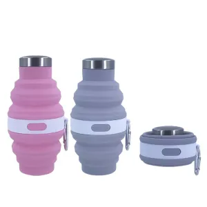 Silicone Folding Water Bottle 475ml Outdoor Sports Telescopic Portable Water Bottle New Gift Travel Cup