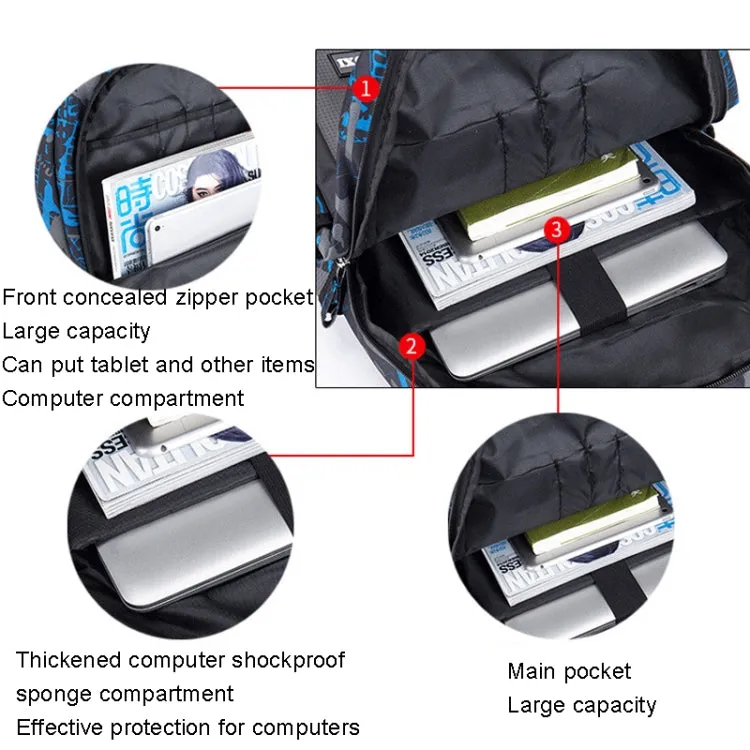 Student Schoolbag Backpack Casual Computer Travel Bag(Green)