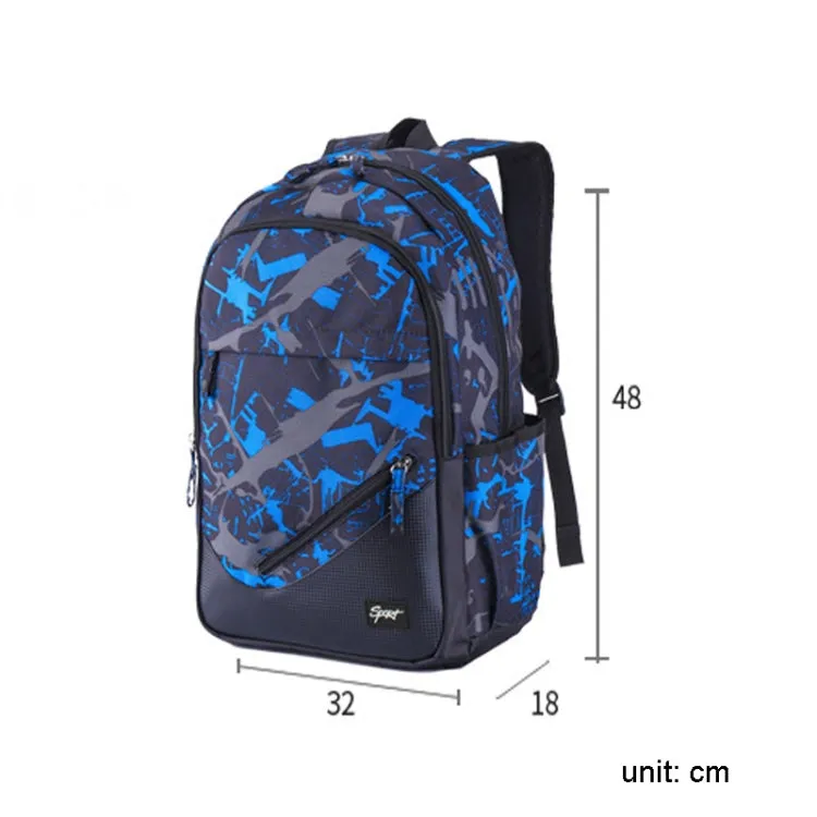 Student Schoolbag Backpack Casual Computer Travel Bag(Printing Blue)