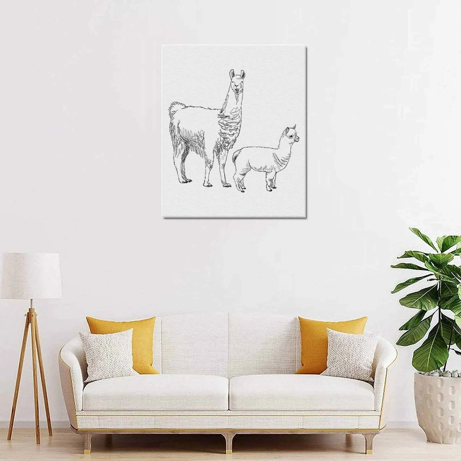 Uniquely You Wall Art / Llama  Frame Canvas Print 20"x24"