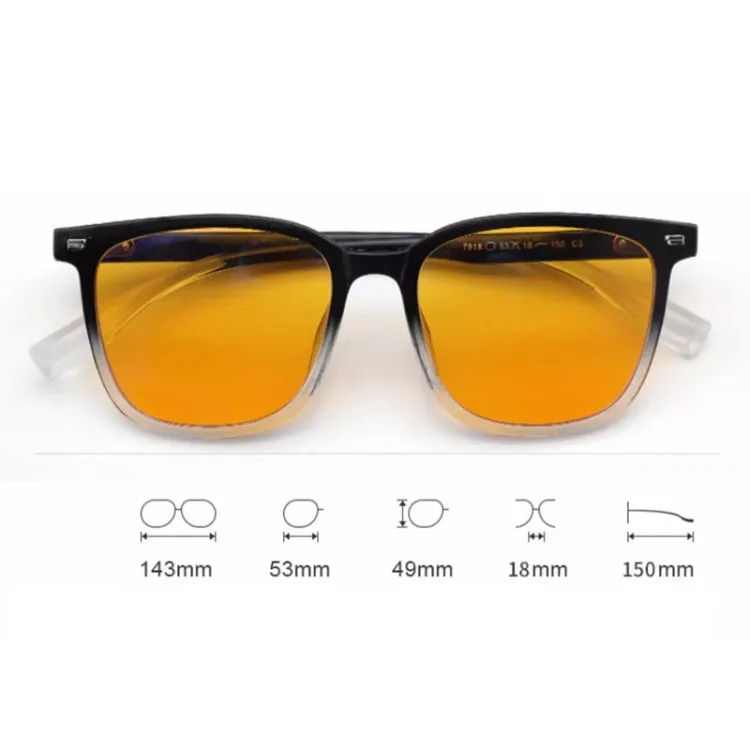 Watching Cell Phone Playing Games Anti-Blue Light Glasses Postoperative Flat Glasses, Color: Gradual Black Frame  Transparent Lens