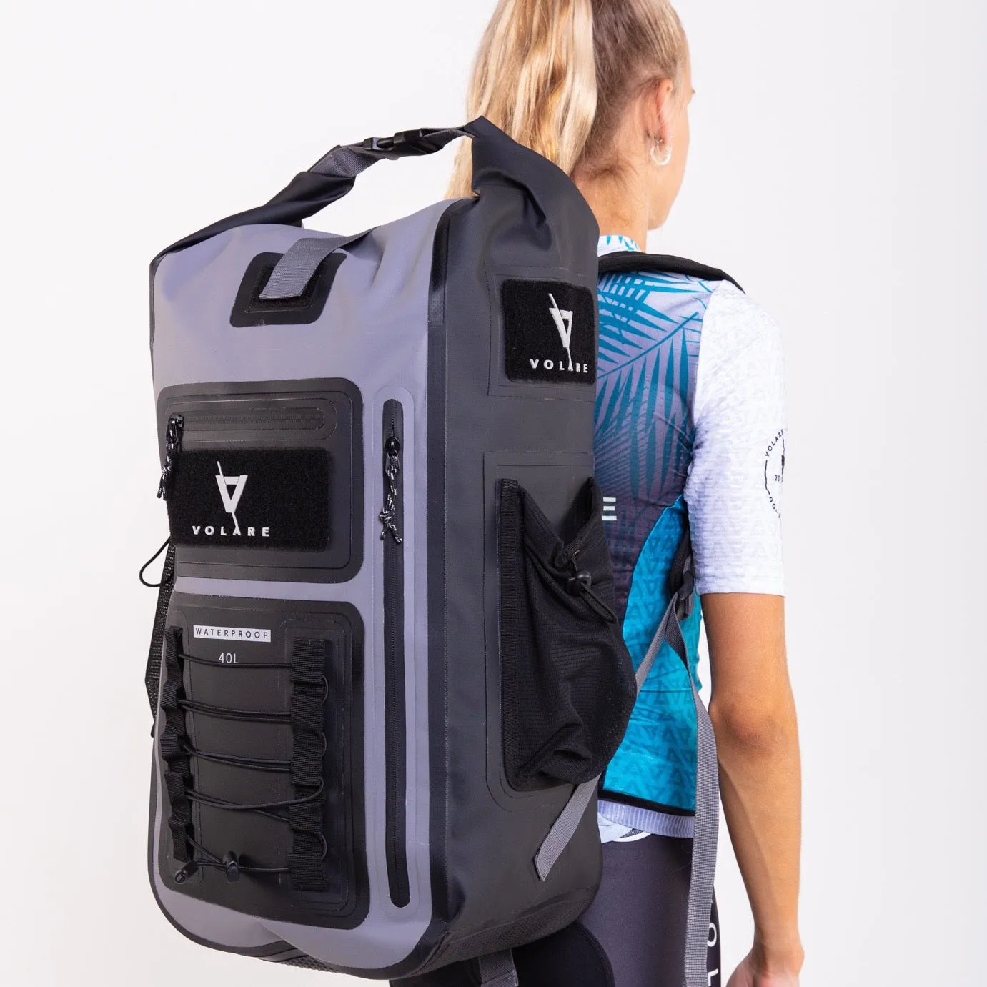 Waterproof Backpack 40 Litres   Yamsquad Removable Badge