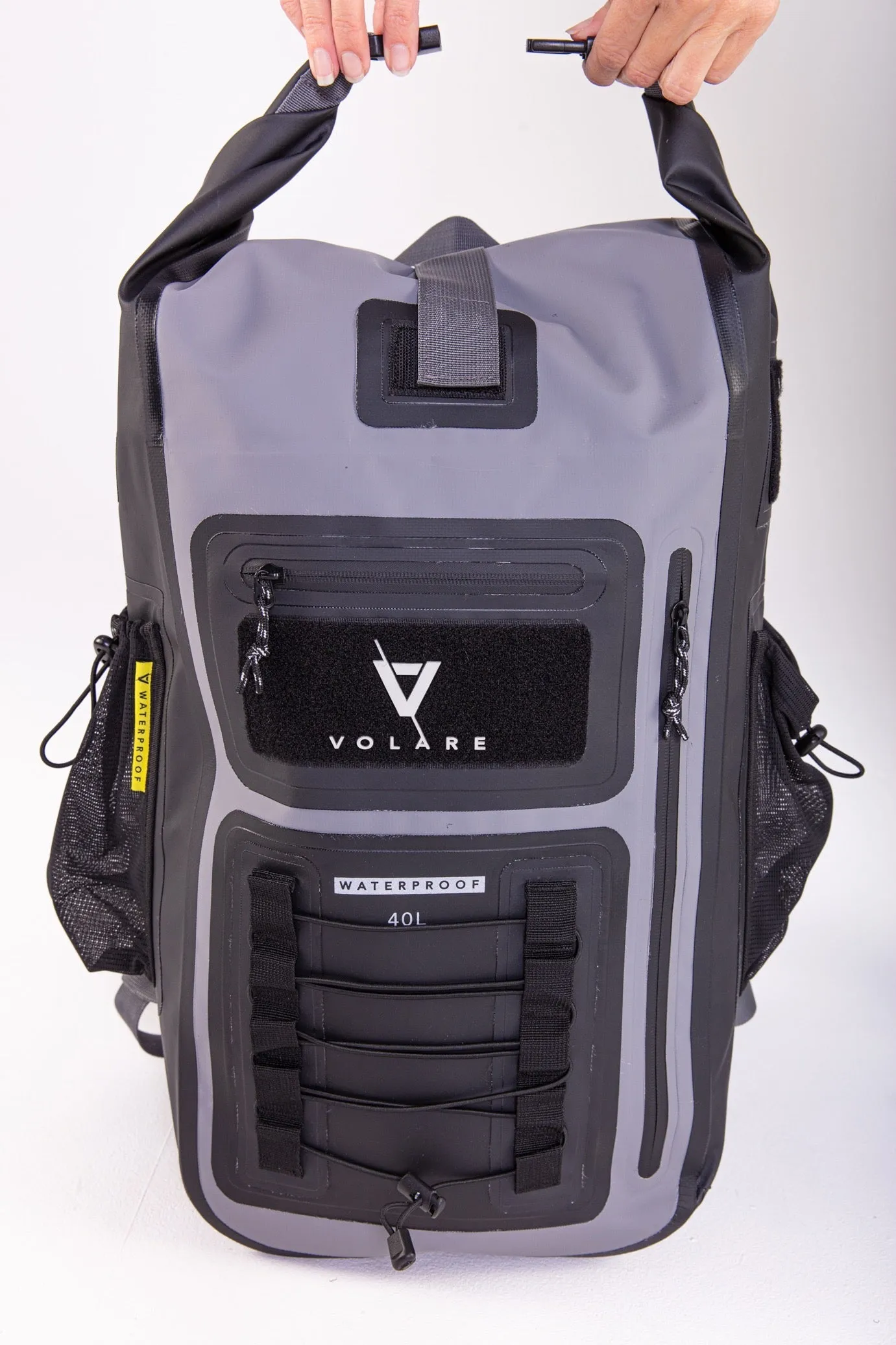 Waterproof Backpack 40 Litres   Yamsquad Removable Badge