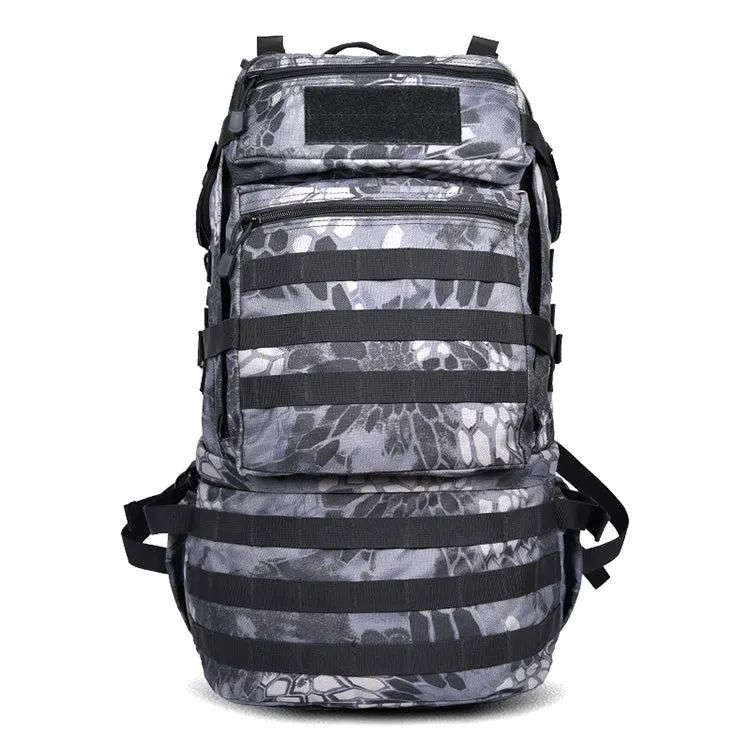 Waterproof Nylon Backpack Shoulders Bag Outdoors Hiking Camping Travelling Bag, Capacity:45L(Black Python)