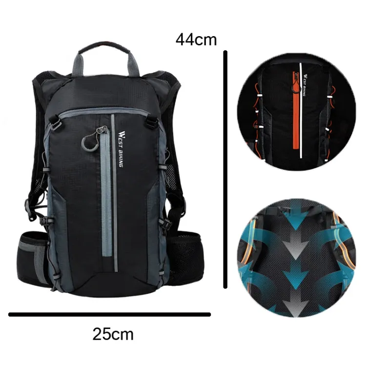 WEST BIKING Mountain Bike Riding Backpack Outdoor Lightweight Travel Bag(Black)