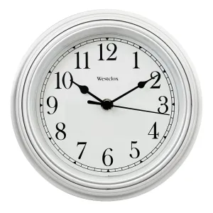 Westclox 46994A Clock, Round, White Frame, Plastic Clock Face, Analog :EA: QUANTITY: 1