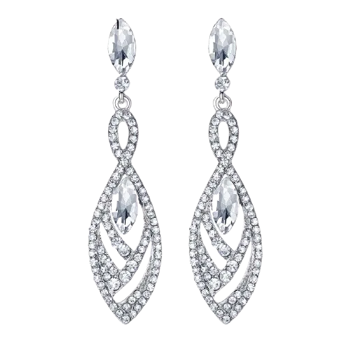 Women Hanging Crystal Long Drop Earrings