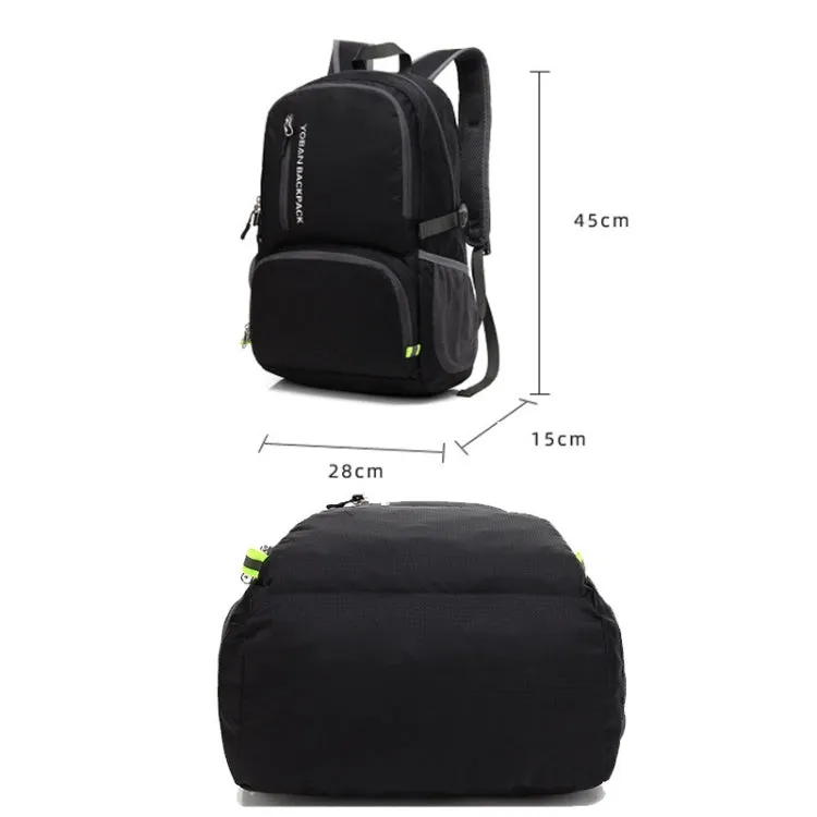 YOBAN Y-1448 Lightweight Outdoor Sports Folding Backpack Waterproof Cycling Hiking Camping Travel Backpack(Black)