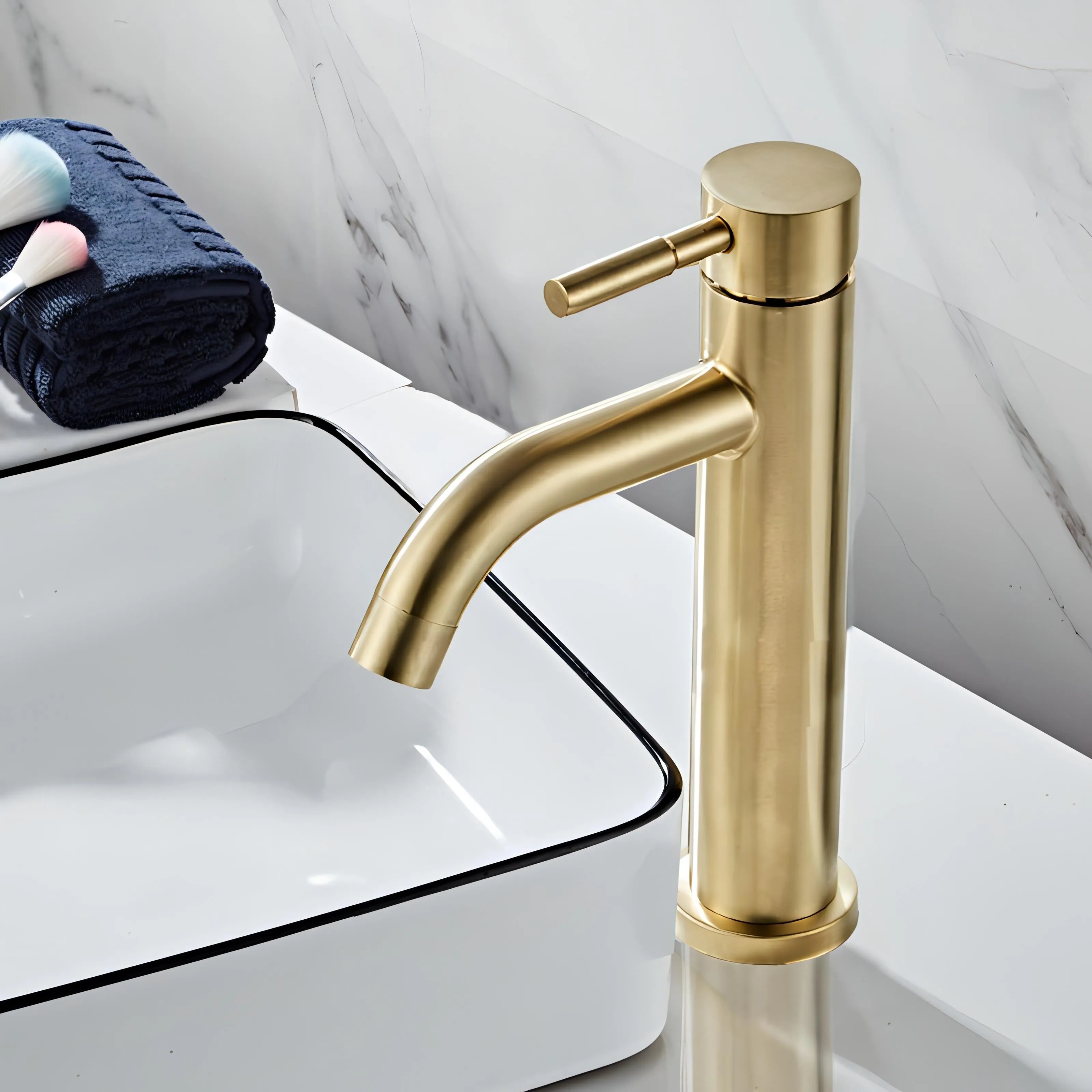 Zavier - Gold Brass Hot/Cold Mixer Basin Tap