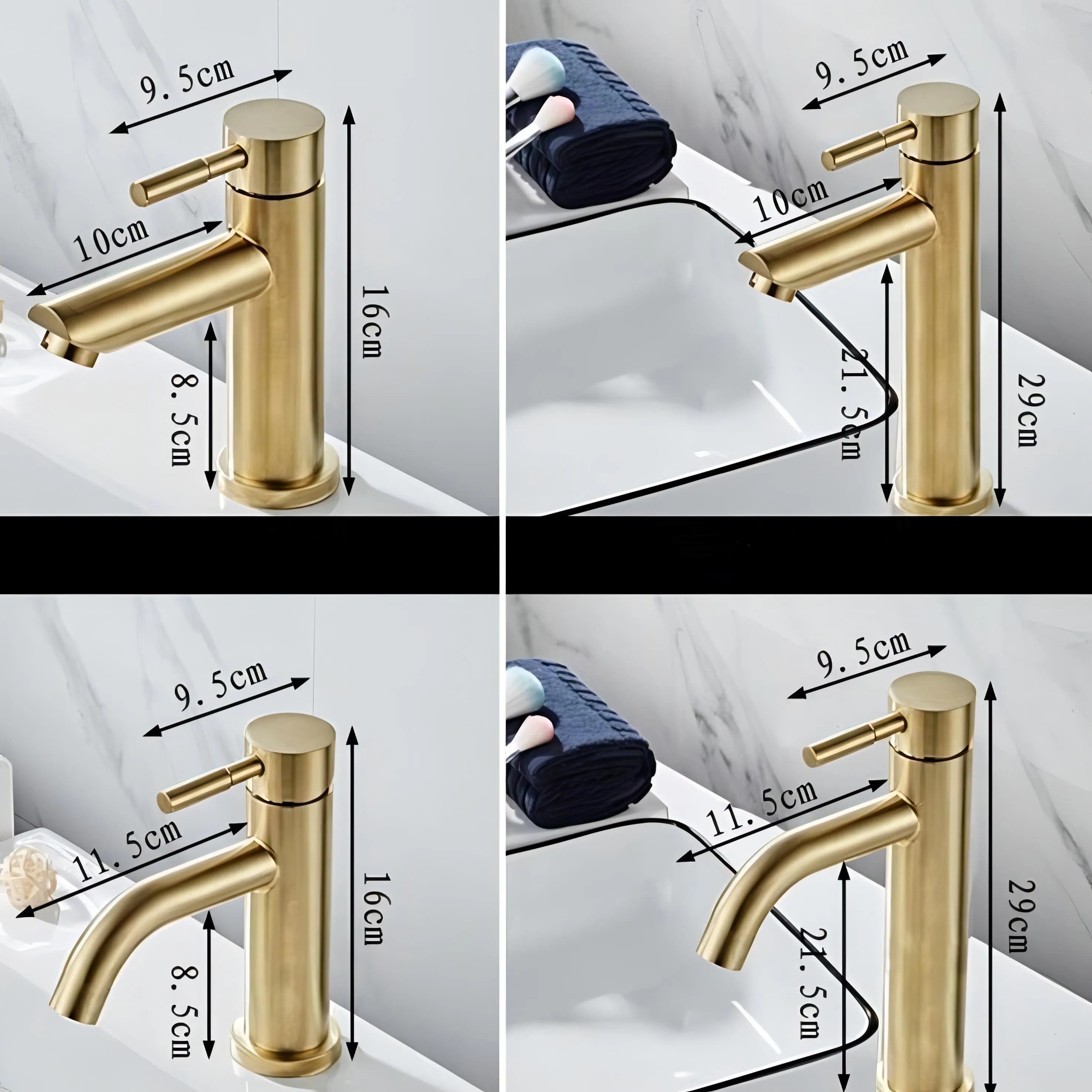 Zavier - Gold Brass Hot/Cold Mixer Basin Tap